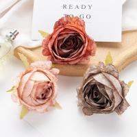 5Pcs Flores Artificiales De 7cm Rosas De Seda Para Decoración De Hogar Accesorios De Boda Caja De Dulces Navidad DIY - details 4