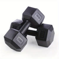 Juego de 2 mancuernas hexagonales con revestimiento de vinilo, de 2,5 a 10 kg, para culturismo y fitness, para hombres en el gimnasio en casa. - details 0