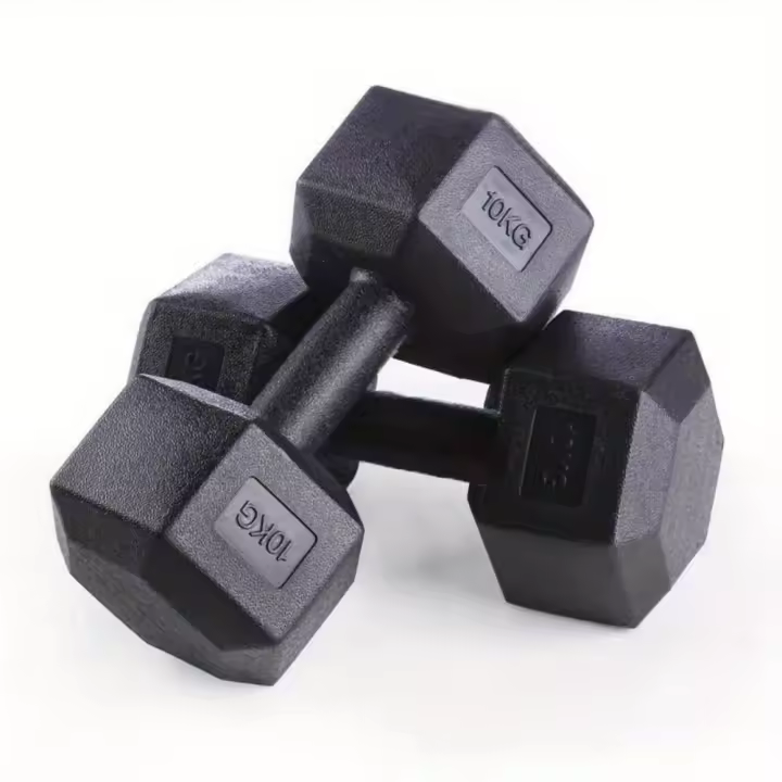 Juego de 2 mancuernas hexagonales con revestimiento de vinilo, de 2,5 a 10 kg, para culturismo y fitness, para hombres en el gimnasio en casa. - 1