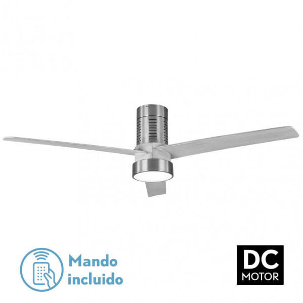 Ventilador DC teo 24w 2950lm níquel 3asp gris 32x139d 3000-4000-6000k con control remoto, memoria y temporizador — oferta en Miravia