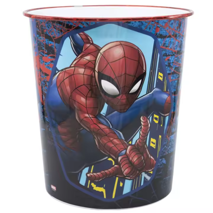 Papelera Spiderman Infantil, Licencia 100% Oficial, Color Azul, 22,5 x 21 x 21 cm, Stor - Kiglam - 1