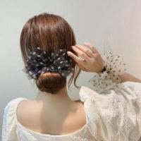 Accesorio De Pelo Elegante Con Polka Dot Y Lazo Trenzado Para Mujeres Retro Flor DIY Herramienta De Peinado Barretta De Cashmere Para Niños - details 3