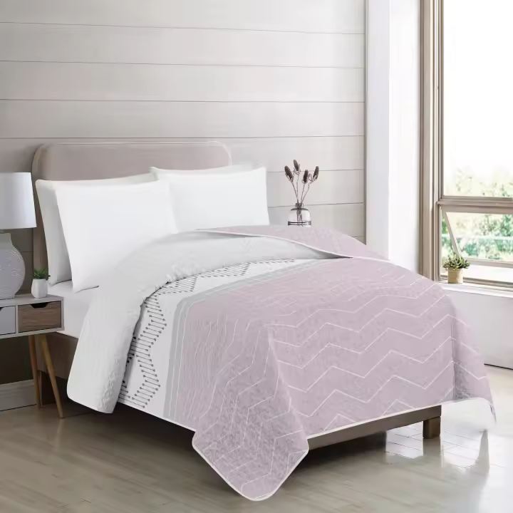 Vivid Torral by Rutes  - Colcha Bouti Verano Fredo Rosa Estampada Reversible (No Incluye Fundas De Cojines) Poliéster, Fresquita, Transpirable, Diseño, Primavera, Verano - 1