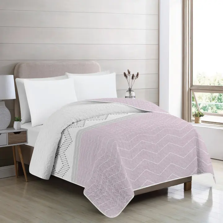 Vivid Torral by Rutes  - Colcha Bouti Verano Fredo Rosa Estampada Reversible (No Incluye Fundas De Cojines) Poliéster, Fresquita, Transpirable, Diseño, Primavera, Verano - 1