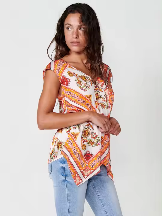 Koroshi Blusa de Satén Blanca para Mujer - 1