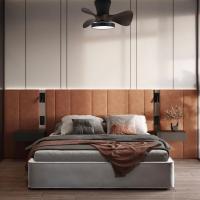 Akunadecor - Ventilador de techo modelo CANDY negro madera, motor DC 6 velocidades Tecnología Led 20W sistema CCT 1900 Lúmenes, Control remoto con temporizador, luz regulable en color e intensidad, Memoria motor inverter verano/invierno ultra silencioso. - details 1