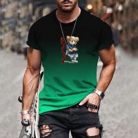 Camiseta Casual Para Hombre Con Estampado 3D Gradiente Transpirable Y Cómoda De Verano Con Cuello Redondo Manga Corta Talla Grande XS-6XL - details 4