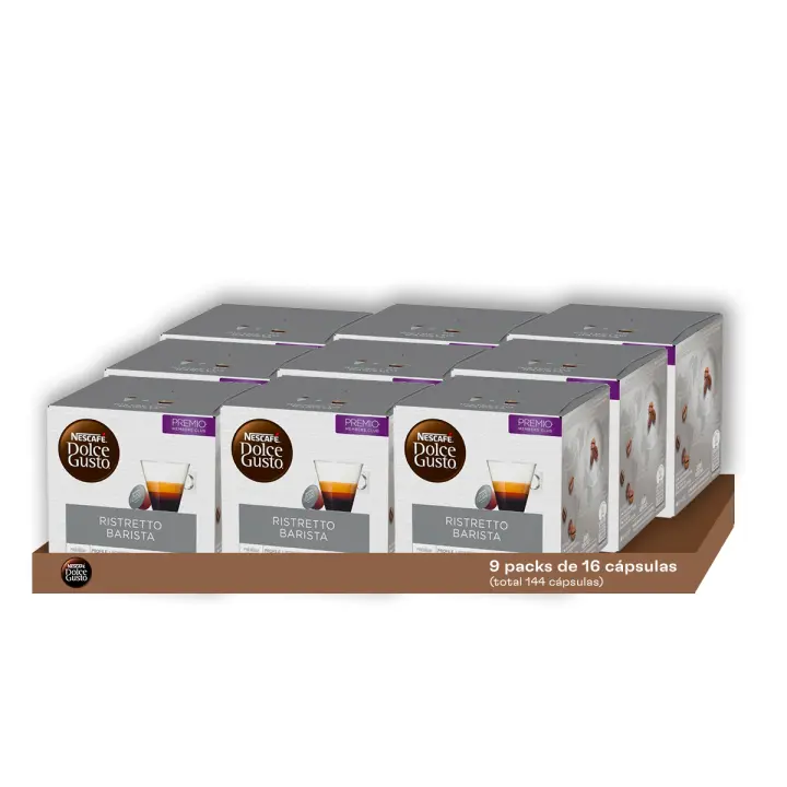 Dolce Gusto - Pack Especial Ristretto Barista (144 Unidades) | Una Potente Onda de Sabor Rico y Profundo, con Extra Crema y una Receta Mejorada para Disfrutar de un Espresso Impecable y Refinado - 1