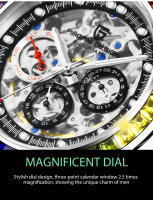 Reloj Mécanico De Lujo PAGANI DESIGN Para Hombre Con Bisel De Cerámica Arco Iris Resistente Al Agua De Acero Inoxidable Y Correa De Goma - details 5