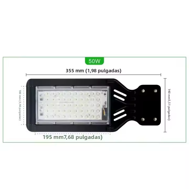 Lámpara De Calle LED 100W 50W Exterior Impermeable Iluminación De Parqueo Y Avenida Luz De Fosa Moderna Instalación Auto-contenida - 1