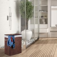 Cesto de la Ropa Sucia con Tapa Cesto de Lavandería de Bambú Plegable con Bolsa Lavable Extraíble Asas para Lavandería Dormitorio - details 1