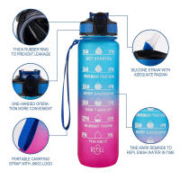 Botella De Agua Deportiva De 1L Con Marca De Tiempo Y Color Gradiente Resistente a Fugas Para Oficina Gimnasio Exterior - details 3