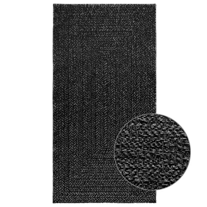 vidaXL Alfombra ZIZUR apariencia yute interior exterior en color Antracita/Crema/Beige - 1