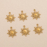 5pcs Encantos De Sol En Acero Inoxidable Para Conectores De Joyería Suministros Para Hacer Pendientes DIY Encantos Solares Encuentros De Joyería - details 1