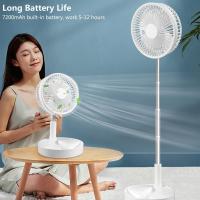 BIT Ventilador Recargable  Extensible  Plegable Blanco,  Ventilador de pie y  de Mesa con 4 nivel de Velocidad, 2 Baterías incorporada, total 7200 mAh, Altura Regulable, Cargando Via USB para Hogar, Cama, Oficina y Escritorio,  Blanco - details 3