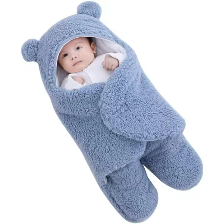 Manta de Niño Swaddle, suave HOODIE recién nasido Saco de dormir, reciir swaddling manta envuelve para niños Niños, 0-6 més - 1