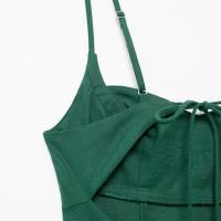 Vestido Midi De Manga Sin Mangas Para Mujer Estilo Casual Slim Con Diseño De Rotura Y Cintura Ajustada PB&ZA2024 Fashion Summmer - details 6