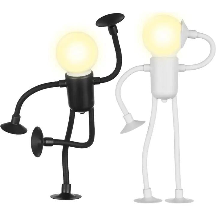 Lámpara de noche de deportista divertida: lámpara de escritorio inalámbrica flexible con ventosa, mini luz LED nocturna para dormitorio y habitación infantil. - 1