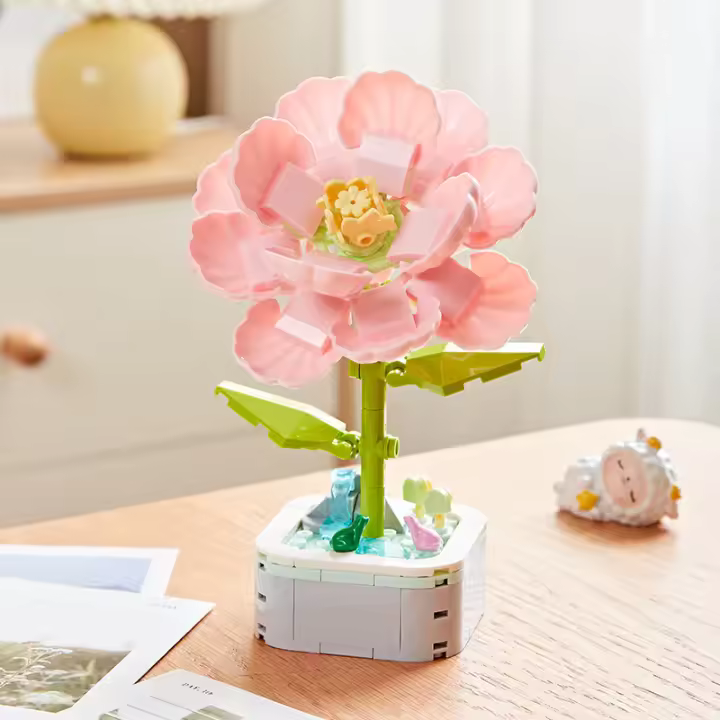 Bloques de construcción de flores, flores preservadas, 10328, rosa, regalo del Día de San Valentín, ramo romántico, juego de montaje - 1