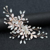 Clips Para El Pelo De Aleación Con Flores Y Cristales Accesorios De Boda Para Mujeres Peine De Moda Para Cabello - details 4