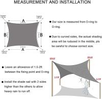 Toldo Vela de Sombra Impermeable 2,5x2,5m Carbón Rectángulo Bloque UV Parasol para Patio Trasero, Terraza, Jardín, Actividades e Instalaciones al Aire Libre - details 0