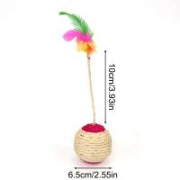 Juguete Interactivo Para Gatos 1PC Bola De Peluche Colorida Con Plumas Para Masticar Y Rascarse Juguete De Sisal Para Divertir a Los Gatos - details 5