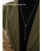 Encanto Cadena de suéter larga de acero inoxidable para mujer, collar ajustable con borlas y nudo en forma de corazón, joyería Collar largo con colgante de clavícula en forma de Y de acero inoxidable, collar de regalo de vacaciones para mujer - details 5