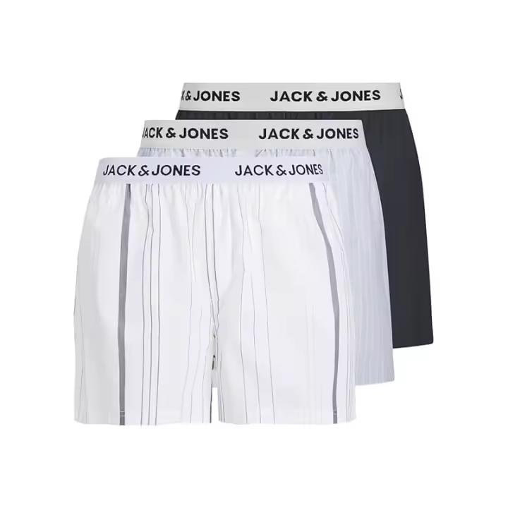 Jack&Jones – Hombre – Multicolor – Pack de 3 Bóxers Holgados, Algodón, Cintura Elástica, Máxima Comodidad - 1