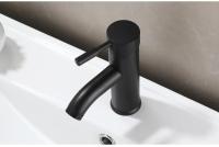 Grifo de baño de estilo minimalista negro, mezclador de agua fría y caliente, grifos de lavabo de acero inoxidable - details 6