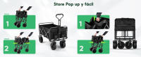 GJCrafts Carretillas de Carro Jardin Plegable 100KG con Doble Freno Carro Plegable Exteriores con Manijas de Empuje Ajustables,600D Oxford Doble Capa - details 1
