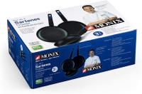 Monix MB Martin Berasategui | Set de 3 Sartenes, Aluminio Forjado con Antiadherente XYLAN® de WHITFORD, sin PFOA, Negro, 18 / 22 / 26 cm Diámetro, Aptas Cocinas Inducción, Vitro, Gas, Apta para Lavavajillas, Fondo de 4mm de Espesor, Gran Antiadherencia - details 0