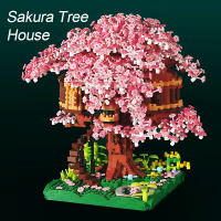 Juguete Educativo Para Niños Casa En Un Árbol De Cerezo Miniatura Bloques De Construcción Micro De Alta Calidad Con Flor De Cerezo Para Juego De Construcción - details 3
