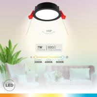 ARO REDONDO EMPOTRABLE COMPACTO LED LUMATI NEGRO/BLANCO GSC EVOLUTION 7W LUZ CCT 600 LUMENES - details 3
