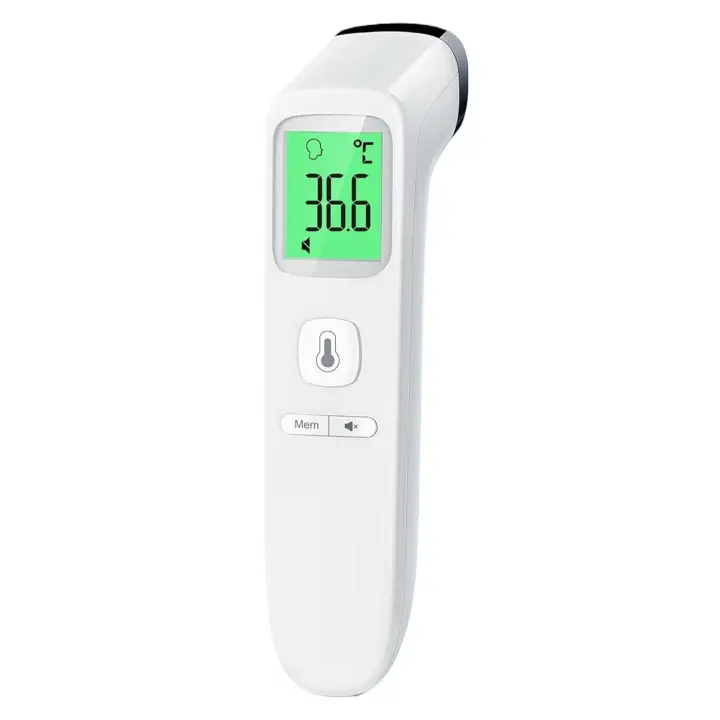 Termómetro De Frente sin contacto para adultos, termómetro digital infrarrojo para niños, precise conferencies with LCD Pantalla - 1
