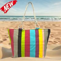 MEJORADA TOTE BAG Grande Rayas Multicolor – BOLSO DE PLAYA de Lona con Asas de Cuerda, Capacidad Extra, 6 Colores Disponibles - details 4