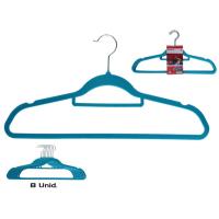 GERIM Perchas de Terciopelo, Set de 8, AZULES. Soporte Accesorios, Gancho Giratorio 360º, Ahorra Espacio, Muescas para Vestidos, Perchas Antideslizantes, para Todo Tipo de Ropa, Made in Spain - details 0