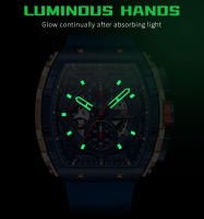 Reloj De Cuarzo MINI FOCUS Para Hombres Con Dial Tonneau Deportivo Y Correa De Silicona Naranja Cronógrafo Resistente Al Agua Con Manos Luminosas Fecha Automática - details 12