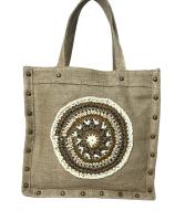 MEJORADA Bolso retro imformal para mujer.bandoleras de YUTE trenzado con cuerdas de paja，MEDIDA 27CM*27CM*10CM - details 4