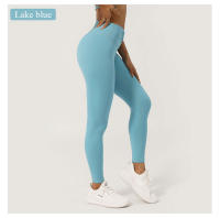 Leggings Deportivos De Ajuste En La Cintura Con Arrugas Para Mujer Levantamiento De Glúteos Sin Línea T Pantalones Cortos De Yoga Fitness Gimnasio Color Sólido - details 6
