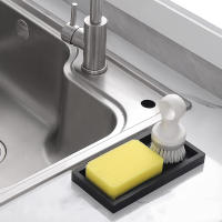 Dispensador De Jabón De Silicona Con Bandeja De Almacenamiento Para Baño Moderno Ecológico Tamaños Diferentes Bandeja De Contorno Para Jabón Esponja Perfume Velas - details 2
