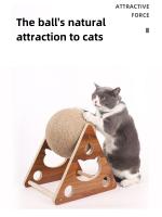 Juguete Para Gatos De Madera Sólida Con Alambre De Sisal Duradero Y Natural Juguete De Afilado Para Gatos Con Cordón De Sisal Para Subir Y Escalar - details 3