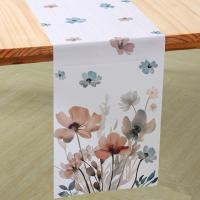 Corredor De Mesa Marrón Con Flores Decoración Rosa Para Comedor Hogar Banquete Bodas Fiestas Suministros Tela De Poliéster/Celulosa - details 0