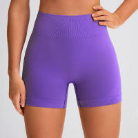 Pantalones De Yoga Para Mujer Cintura Alta Transpirables Levantamiento De Glúteos Ejercicio Abdominal Shorts Sin Costuras - details 3