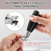 Tijeras De Uñas De Acero Inoxidable Modernas Con Hoja Concava Clipper De Uñas Pesado Con Diseño Curvado Apertura Grande - details 0