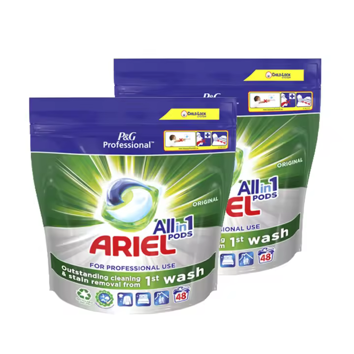 Ariel Professional Cápsulas Todo en Uno – Pack de  96 Lavados (48 x 2) – Poder Antimanchas y Limpieza Profunda para Ropa Impecable - 1