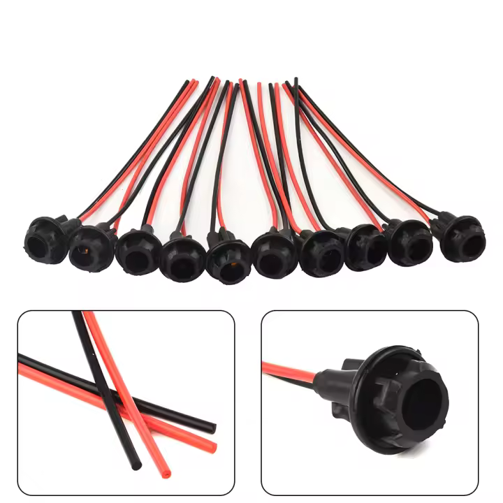 10Pcs Soporte De Bombilla T10 En Goma Suave Adecuado Para Coches Camiones Barcos Conector De Extensión Accesorios Base Soporte W5W 168 194 - 1