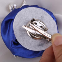 Corsé De Rosa Azul Para Boda Accesorios De Vestimenta Para Novio Y Novia Broche Artificial De Flores Sin Ingredientes Químicos Peligrosos - details 5