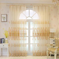 Cortina Europea De Encaje Transparente Con Patrón Geométrico Y Flores Para Decoración Del Hogar 1 Panel Con Bolso De Tubería - details 7