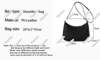 Bolso De Hombro Para Mujer En PU De Color Sólido Bolso Armpit Casual Diario Para Compras Y Uso Diario Bolsa De Mano Para Chicas - details 0