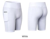 Pantalones cortos de Yoga para mujer con bolsillos laterales Fitness Running elásticos ajustados de secado rápido pantalones de cinco cuartos 2046 ropa deportiva - details 22